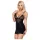 Obsessive - chemise med stropper og rhinsten - inkl. g-streng - sort