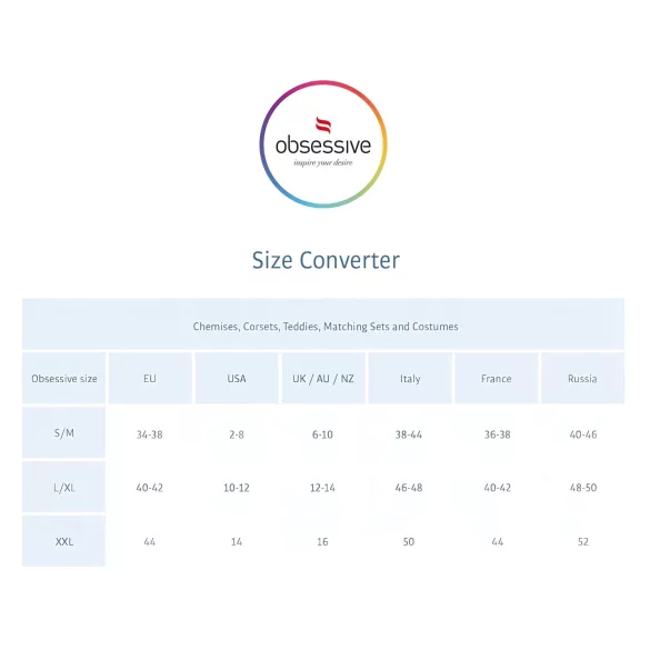 Obsessive - chemise med blonde - rød - inkl. g-streng - L/XL