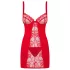 Obsessive - babydoll og g-streng - rød lingeriesæt - L/XL