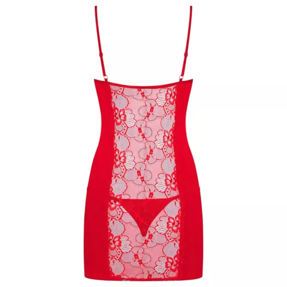 Obsessive - babydoll og g-streng - rød lingeriesæt - L/XL