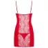 Obsessive - babydoll og g-streng - rød lingeriesæt - L/XL