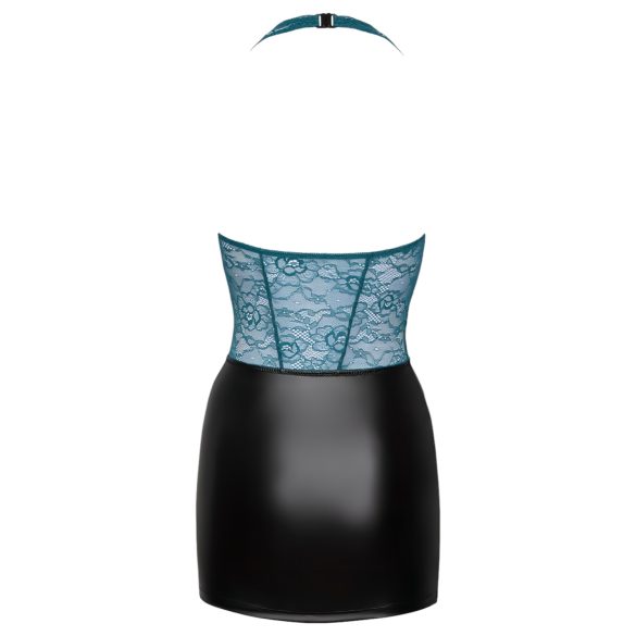 Cottelli - blondekjole med snøre - blank - sort/grøn - L