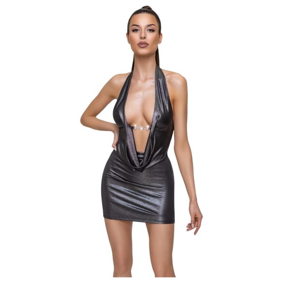 Cottelli Party - kjole med halsbånd - sølv - M