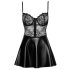 Noir - skinnende kjole med blonde top (sort) - M