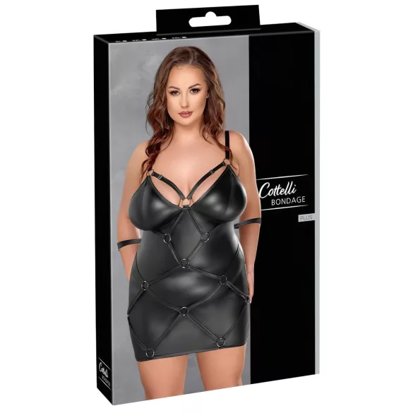 Cottelli Plus Size - kjole med håndjern - sort
