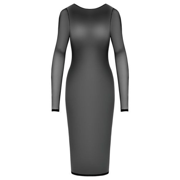 Cottelli Party - gennemsigtig kjole med lynlås - sort - L