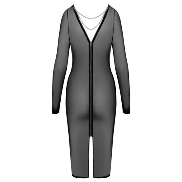 Cottelli Party - gennemsigtig kjole med lynlås - sort - L