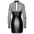 Noir - gennemsigtig wetlook kjole - sort - M