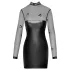 Noir - gennemsigtig wetlook kjole - sort - L
