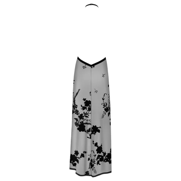 Noir - helt gennemsigtig maxikjole med blomsterprint (sort) - M