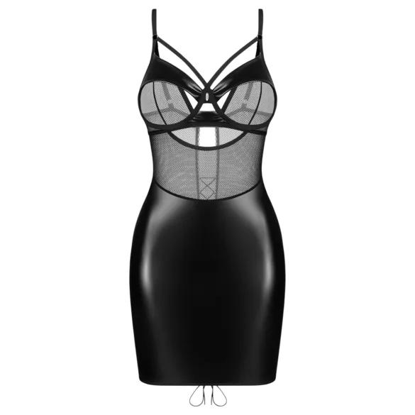 Obsessive Dominna - dominakjole - blank med gennemsigtige paneler - sort - L/XL