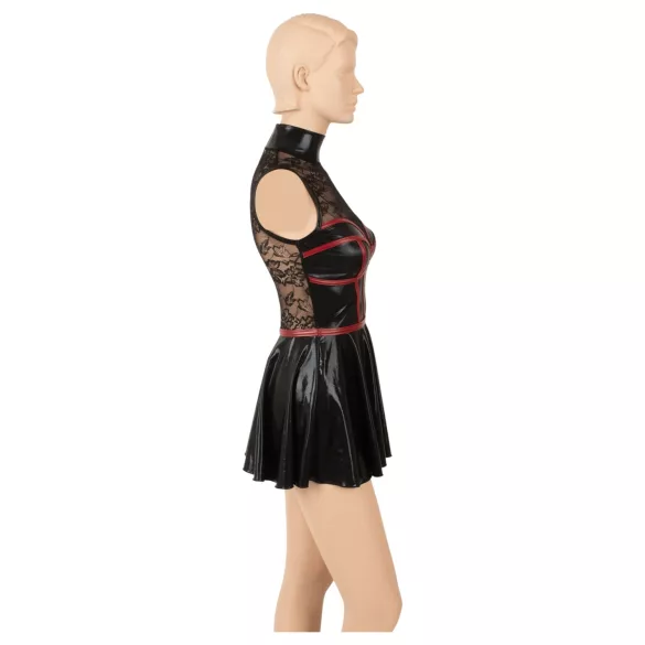 Cottelli - korsetformet blonde-minikjole (sort) - M