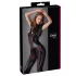 Cottelli - kortærmet skinnende catsuit (sort) - S