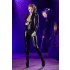 Cottelli - catsuit til fest - langærmet - blank sort - S
