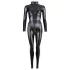 Cottelli - catsuit til fest - langærmet - blank sort - L