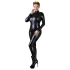 Cottelli Plus Size - party catsuit med lange ærmer - blank sort
