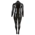 Cottelli Plus Size - party catsuit med lange ærmer - blank sort - 3XL