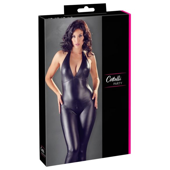 Cottelli Party - catsuit til kvinder - shiny look - sort - L