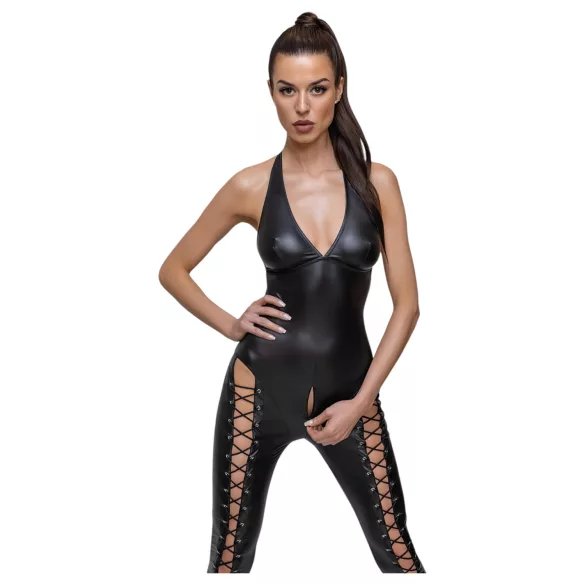 Cottelli Party - halterneck snørebånd jumpsuit (sort)