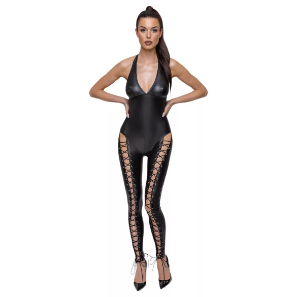 Cottelli Party - halterneck snørebånd jumpsuit (sort) - L