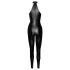Noir - catsuit med lynlås - blank - sort