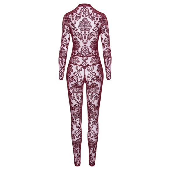 Noir Kink Royal - bodystocking - gennemsigtig - rød - L