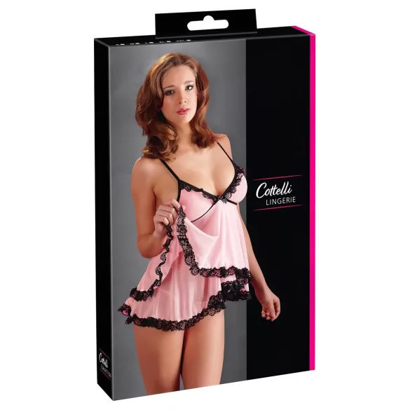 Cottelli - babydoll - blonde flæser - sort - M