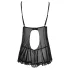 Cottelli - babydoll med flæser - sort lingeri - L