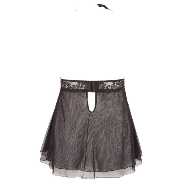 Cottelli Plus Size - babydoll med blonde - sort - plus size - 2XL