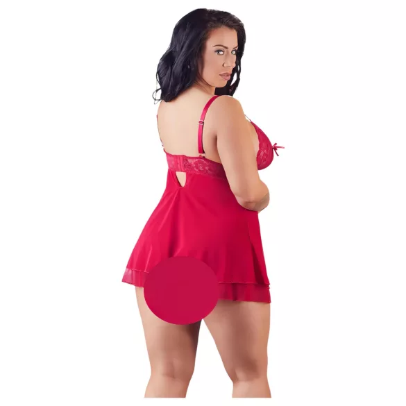 Cottelli Plus Size - babydoll - blonde - rød - plus size lingeri