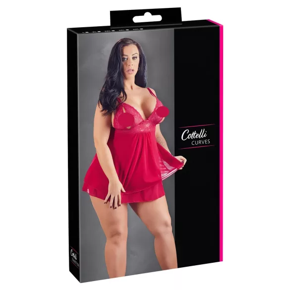 Cottelli Plus Size - babydoll - blonde - rød - plus size lingeri - 4XL