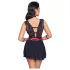 Cottelli Bondage - blonde babydoll med halterneck (sort)