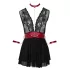 Cottelli Bondage - blonde babydoll med halterneck (sort) - M