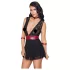 Cottelli Bondage - blonde babydoll med halterneck (sort) - L