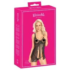 Kissable - åben babydoll (sort)