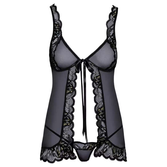 Kissable - åben babydoll (sort)