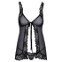 Kissable - åben babydoll (sort)