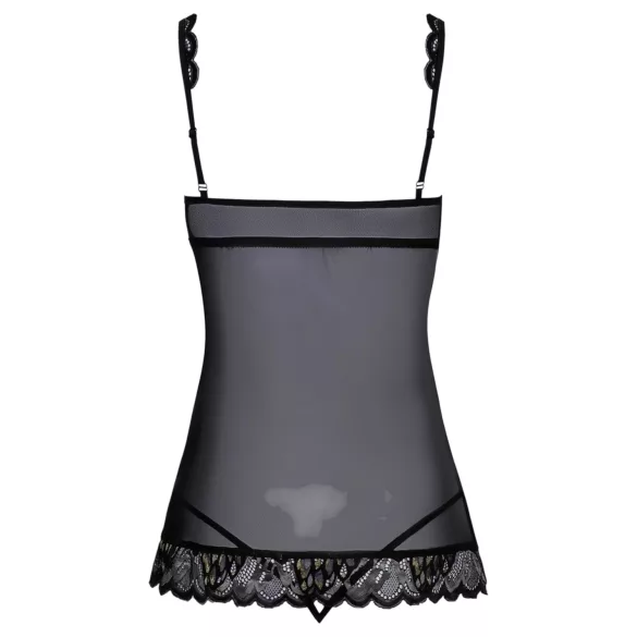 Kissable - åben babydoll (sort)