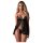 Obsessive Blomentis - babydoll sæt - blonde - sort - M/L