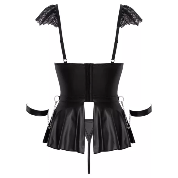 Cottelli Bondage - blonde minikjole med håndjern (sort) - L
