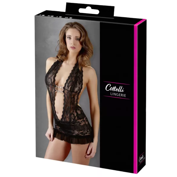 Cottelli - blonde minikjole med halsbånd - sort - M