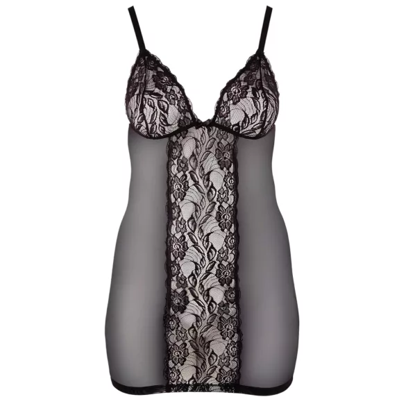 Cottelli Plus Size - blonde babydoll - gennemsigtig - sort