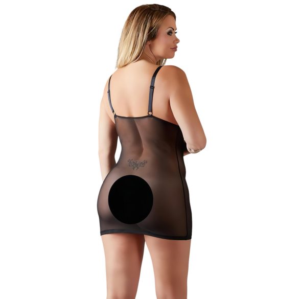 Cottelli Plus Size - blonde babydoll - gennemsigtig - sort - 2XL