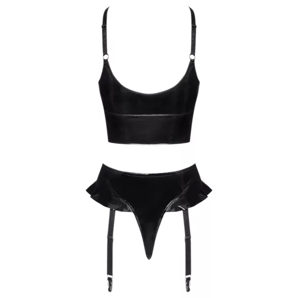Black Level - lingeriesæt med krydsstropper - sort - M