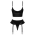 Black Level - lingeriesæt med krydsstropper - sort - M
