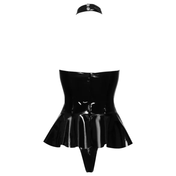 Black Level - wetlook body - justerbar halsbånd - sort - L