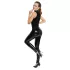 Black Level - catsuit med lynlås - blank vinyl - sort - S