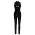 Black Level - catsuit med lynlås - blank vinyl - sort - M