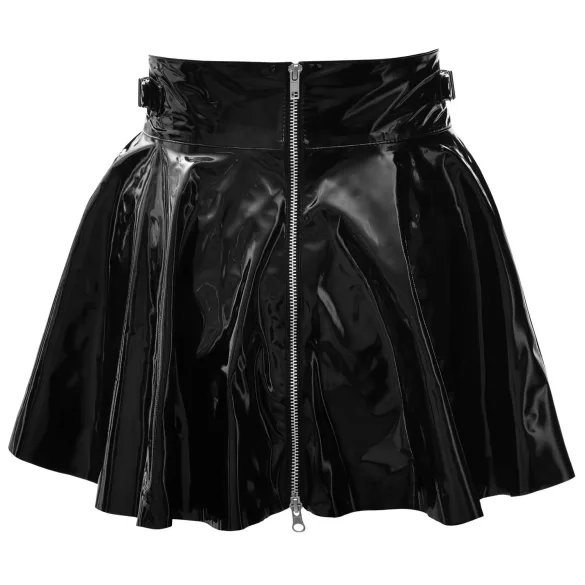 Black Level - laknederdel - plisseret - sort - L
