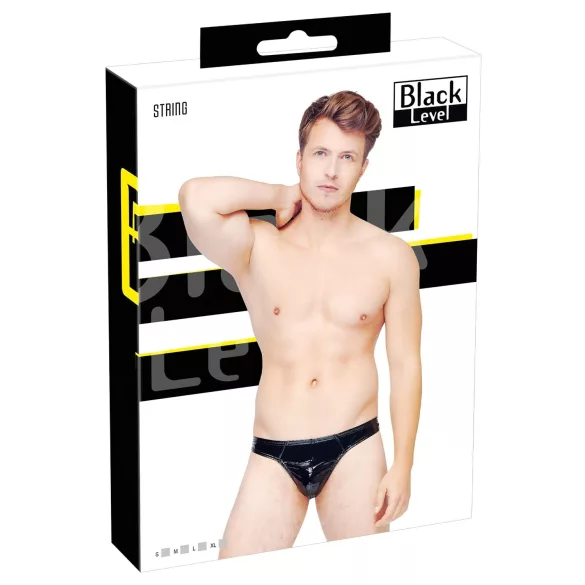 Black Level - herre tanga - klassisk lak - sort - M